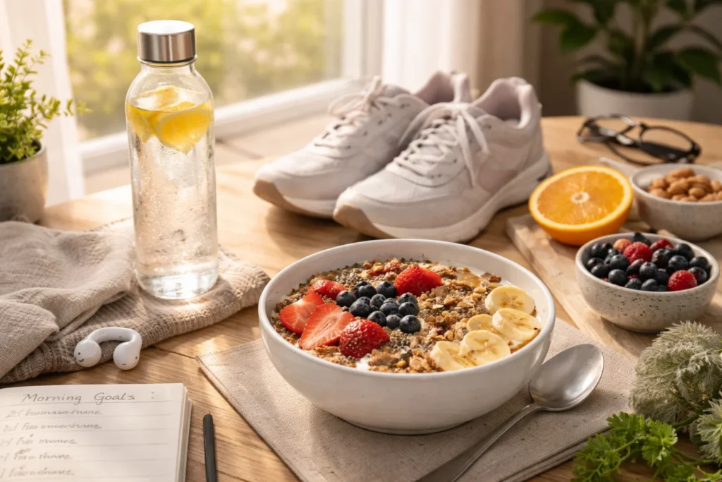 Morning routine scene